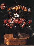Jacques Linard Bouquet on Wooden Box oil on canvas